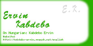 ervin kabdebo business card